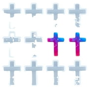 NOBRAND 10 Pcs Cross Silicone Resin Molds 1.5"x1" Epoxy Resin Molds Crucifix Casting Mold for Necklace Pendant Jewelry DIY Craft