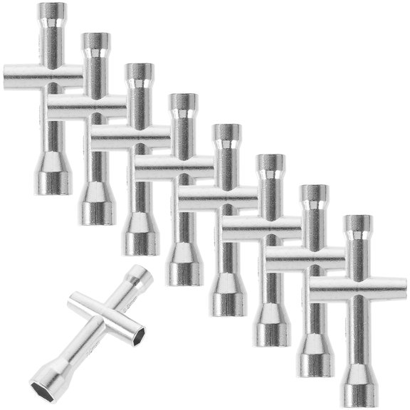 10 Pcs Cross Socket Hand Tools Cross Spanner Sleeve Wrench Silver