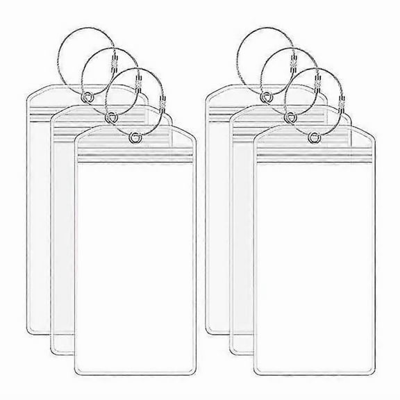 10 Pcs Cruise Luggage Tag Holders with Zip Seal & Steel s, Cruise Essentials Clear Waterproof Luggage Tags for Travel Vacation Accessories Princess Cr
