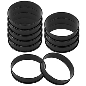10 Pieces 4-inch Non-Stick Egg Rings with Double Rolled Edges Stainless Steel Cooking Molds for English Muffins, Small Round Breads, Pancakes and Sandwiches