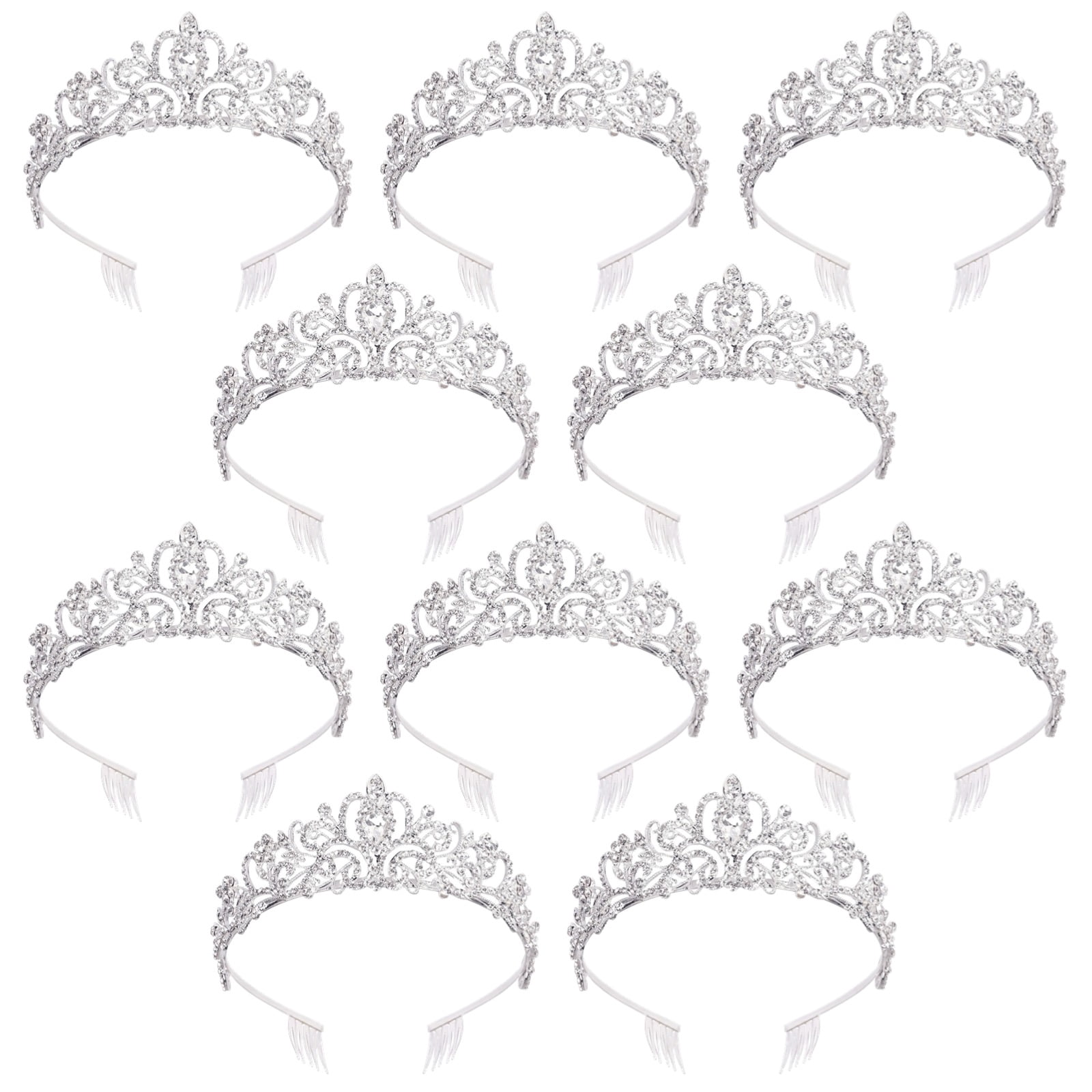 Crystal Tiaras and Crowns Set of 10 for Women Crystal Tiara Crowns Set - Men and Women Royal King  main image 4