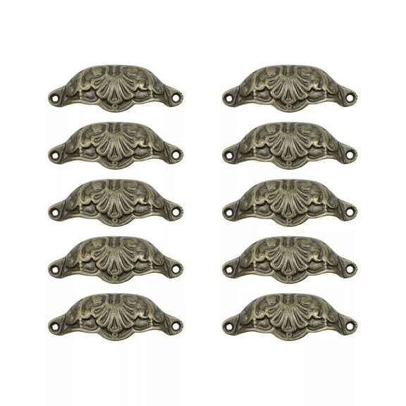 10 Pcs Cup Pull Handles Shell Shape Handle Pull Knobs With Mounting