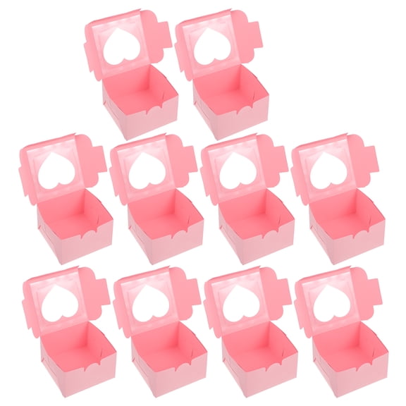 10 Pcs Cupcake Box Window Design Candy Container Case Party Favors Holder Packing