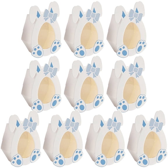 10 Pcs Cute Bunny Party Favor Boxes Goodie Gift Boxes for Easter, Easter Rabbit Candy Treat Boxes for Easter Rabbit Theme Birthday Party Supplies