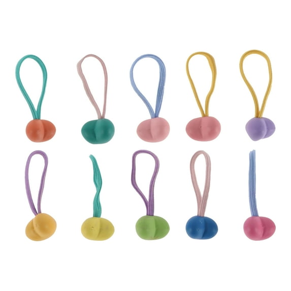 10 Pcs Cute Frosted Heart Hair Ropes Hair Scrunchies for Girls Assorted Color