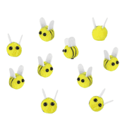 10 Pcs Cute Shaped Little Bee Pom-Pom Ornament, Mini Insect Decor Figurines for DIY Handmade Party and Flower Arrangement Decorations
