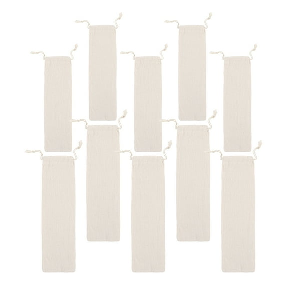 10 Pcs Cutlery Storage Bag Shot Straw Silverware Bags Straw Carrying Cases Chopsticks Bag Drawstring Cutlery Bags Travel