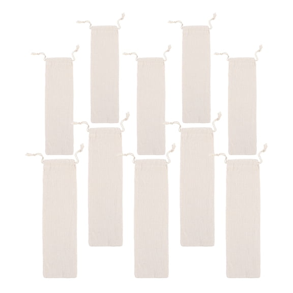 10 Pcs Cutlery Storage Bag Shot Straw Silverware Bags Straw Carrying Cases Chopsticks Bag Drawstring Cutlery Bags Travel
