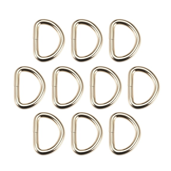 10 Pcs D Ring Buckle 1 Inch Metal SemiCircular D Ring Gold Tone for Hardware Bags Belts Craft DIY Accessories