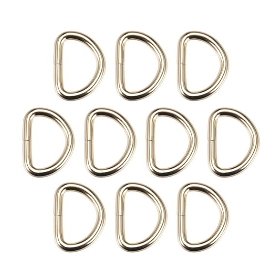 10 Pcs D Ring Buckle 1 Inch Metal SemiCircular D Ring Gold Tone for Hardware Bags Belts Craft DIY Accessories