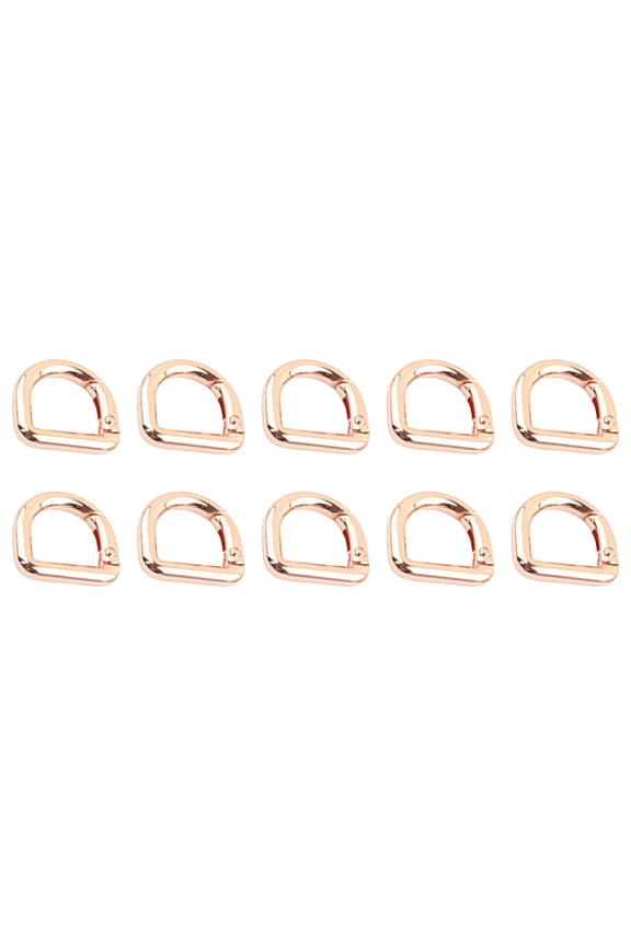 10 Pcs D Rings Carabiner Clip Metal Keychain Spring D Rings Hook Hardware Accessories for Car Keyring Backpacks Strap