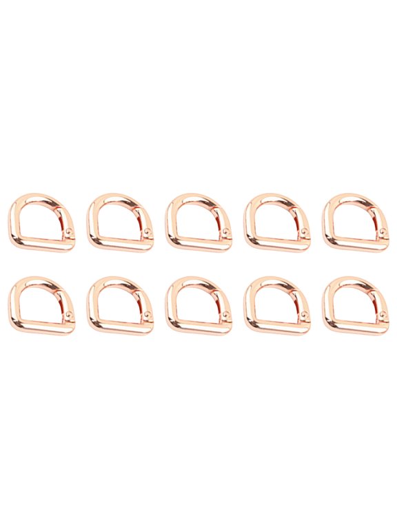10 Pcs D Rings Carabiner Clip Metal Keychain Spring D Rings Hook Hardware Accessories for Car Keyring Backpacks Strap