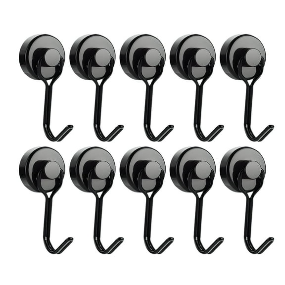 10 Pcs D20mm Black Magnetic Hooks, 40lbs Strong Magnet Hooks For Kitchen, Home, Cruise, Workplace, Office, Garage. Convenient Practical Small Kitchen Tools