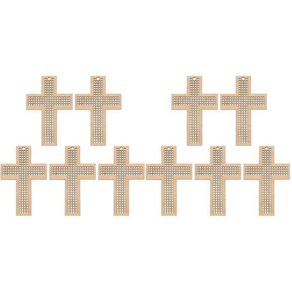 10 Pcs DIY Cross stitch Wood Plates DIY Cross-stitch Wooden Chip Pendants