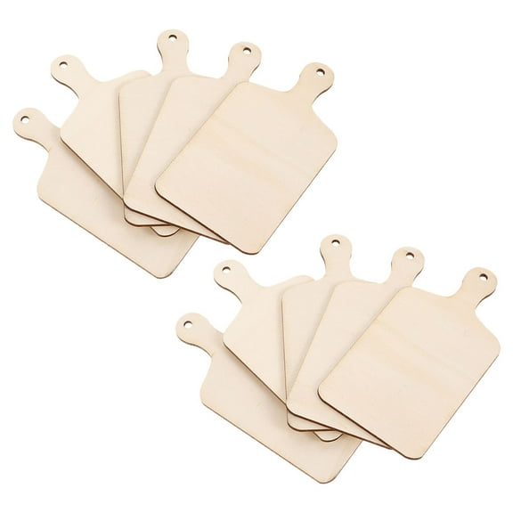 10 Pcs DIY Wooden Cutting Board Paddle Tray Arts and Crafts for Kids Mini Boards Blank Chop Stick Child