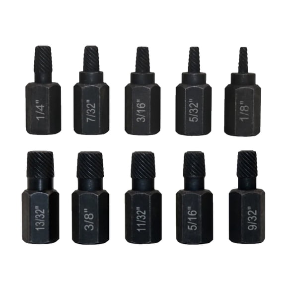 10 Pcs Damaged Screw Extractor Drill Stripped Screw Remover Easy Out Bolt Extractor Set Socket Wrench Bolt Remover Tool