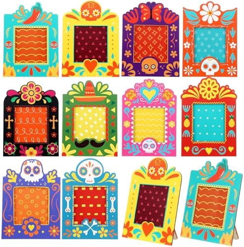 10 Pcs Day of the Dead Altar Photo Frames, Wooden Dia De Los Muertos ...