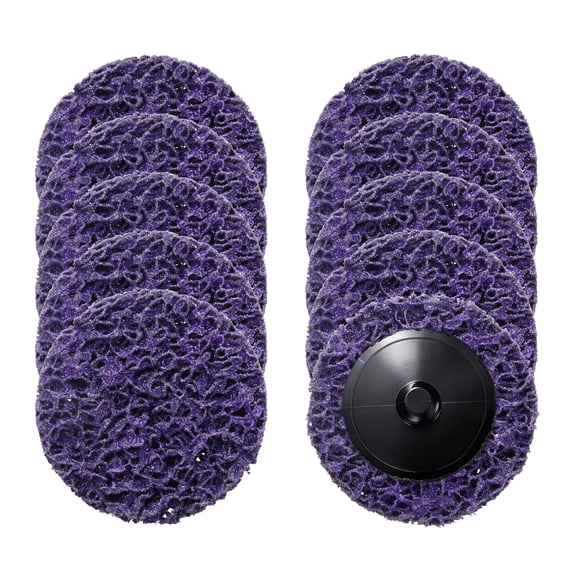 10 Pcs Diamond Die Grinder Sanding Disc 3", Coarse Grit Roll Lock Quick Change Easy Stripping Discs for Rust Paint Stripper Oxidation Removal Surface Prep Deburr Polish, Purple