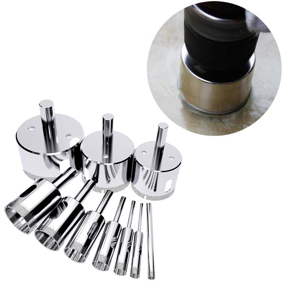10 Pcs Diamond Drill Bit, Glass, Tile, Marble and Ceramic Hollow Core Extractor Remover Tool Bits