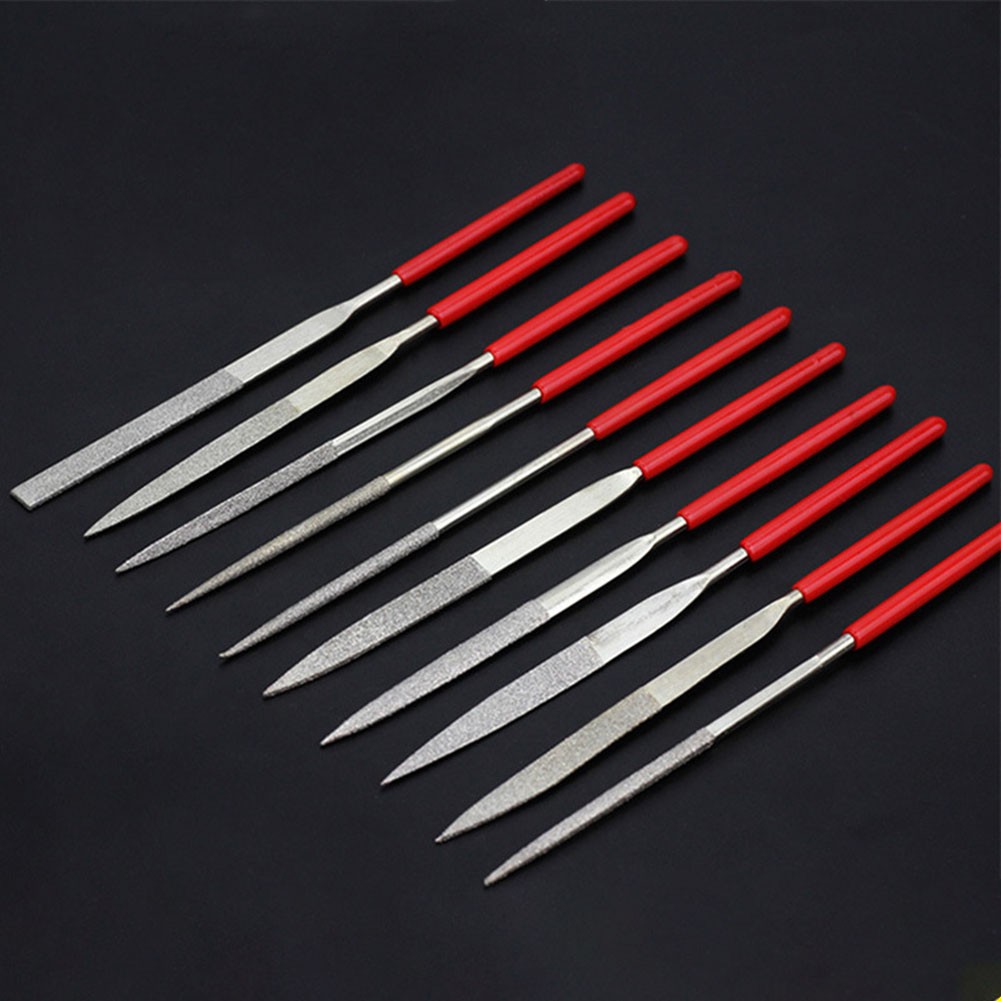 10 Pcs Diamond Needle Files Set Great for Deburring Fine Grinding 3× ...