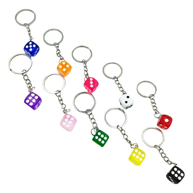 10 Pcs Dice Keychain Charm Keychains for Backpacks Mini 10 Pcs Dice Keychain Charm Keychains for Backpacks Mini