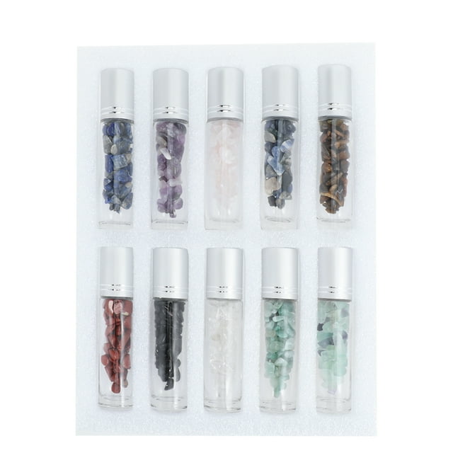 10 Pcs Diluted Essential Oils Blends Rollon Bottles Crystal Glass M