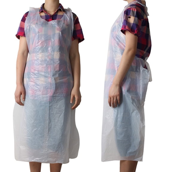 10 Pcs Disposable Aprons,Transparent PE Waterproof Apron for Painting Party, Cooking, Housework, Picnic etc