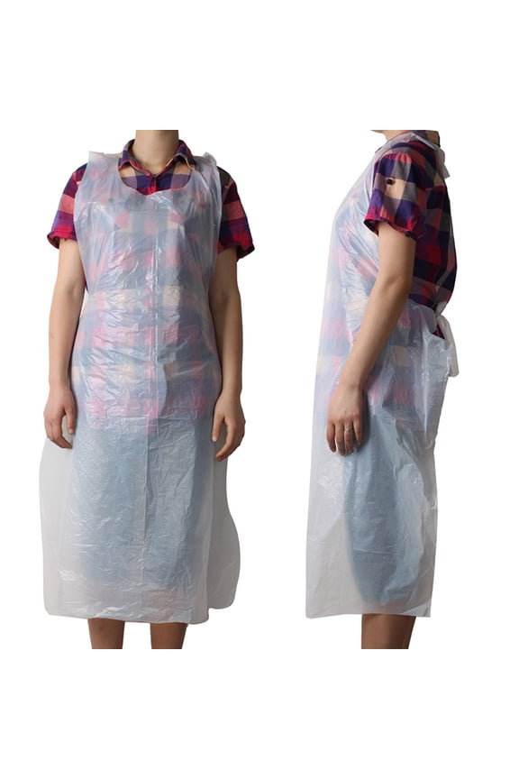 10 Pcs Disposable Aprons,Transparent PE Waterproof Apron for Painting Party, Cooking, Housework, Picnic etc