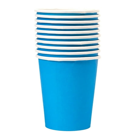 10 Pcs Disposable Paper Cups Party Cups Drinking Cups for Party DIY and Holiday Multicolor Paper Cups for Weddding Party Picnic BBQ Travel and Event Disposable Paper Cups, 2.95"x3.34", Blue