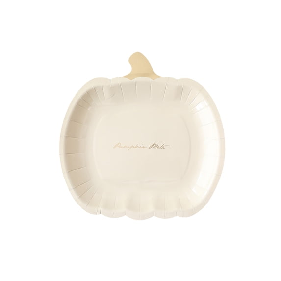 10 Pcs Disposable Pumpkin Paper Plates, Cute Pumpkin Shaped Eco Serving Tray Set for Halloween Thanksgiving Dinner, Party Favors