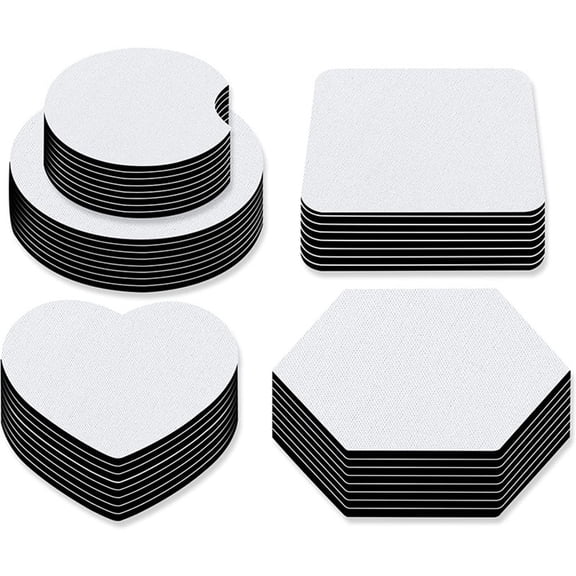 10 Pcs Diy Graphics Sublimation Cup Mat Coasters Blanks Round Square Heart Shape Heart YIWEI