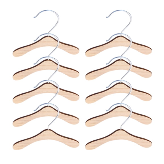 10 Pcs Dog Apparel Rack Kitten Clothes Hanger Wooden Gift for Puppy Owner Practical Use Easy to Carry and Store