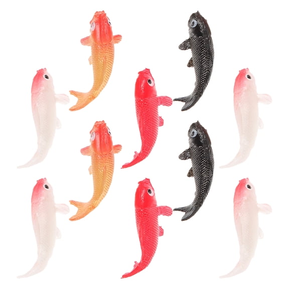 10 Pcs Doll House Model Miniature Fish Figures Trinkets Animals The