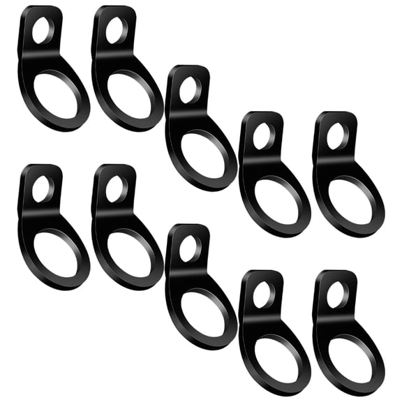 Raindrops Sturdy Stainless Steel Tie Down Anchor Hooks for Securing Cargo and Equipment Black 10pcs