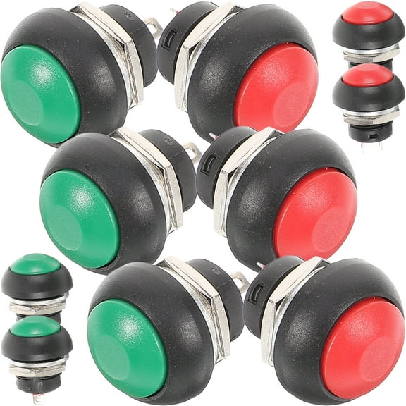 10 Pcs Doorbell Button Light Push Metal Buttons Buzzer for Round Self-resetting