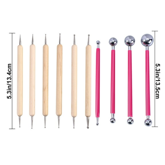 10 Pcs Dot Art Tools Dot Painting Tool Set 13.00X1.90X1.00CM Pink