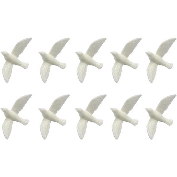 10 Pcs Dove Figurines for Crafts, Miniature Resin Bird Statues Bulk, Realistic Pigeon Model Toys for Dollhouse Decorations