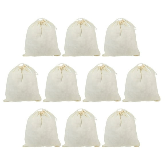 10 Pcs Drawstring Cotton Bag Cheesecloth Bags for Straining Spice Cooking Gadget Holding