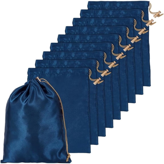 10 Pcs Drawstring Dust Bag Stain Drawstring Pouch Rectangle Bags Travel Storage Pouch for HandBags Boots Jewelry Packaging Marine