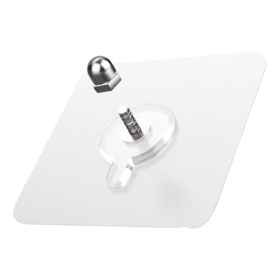 10 Pcs No Drill Picture Hanging Hooks, 2.4'' Wall Hangers without Nails, 8mm Self Adhesive Picture Hooks for Hanging, Clear Acrylic Picture Hangers Kit, Heavy Duty Picture Frame Hooks for Home Office