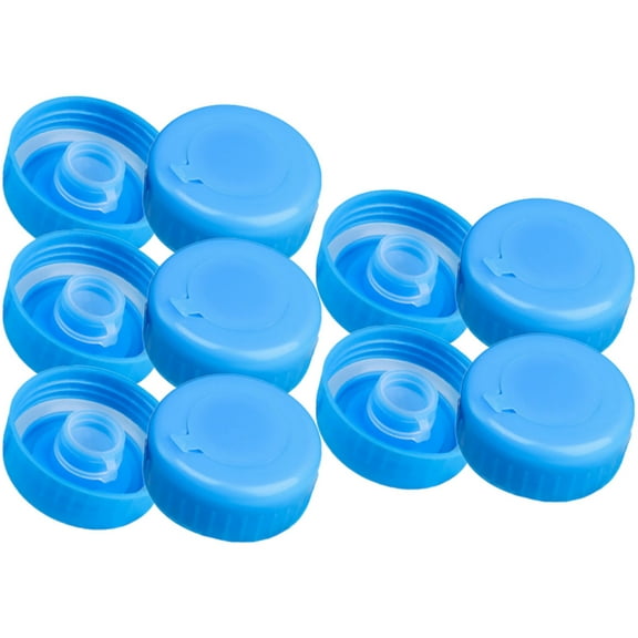 Blue Plastic Bottle Caps for Home Use Non-spill Leak-proof Sealing Covers with 10 Pieces