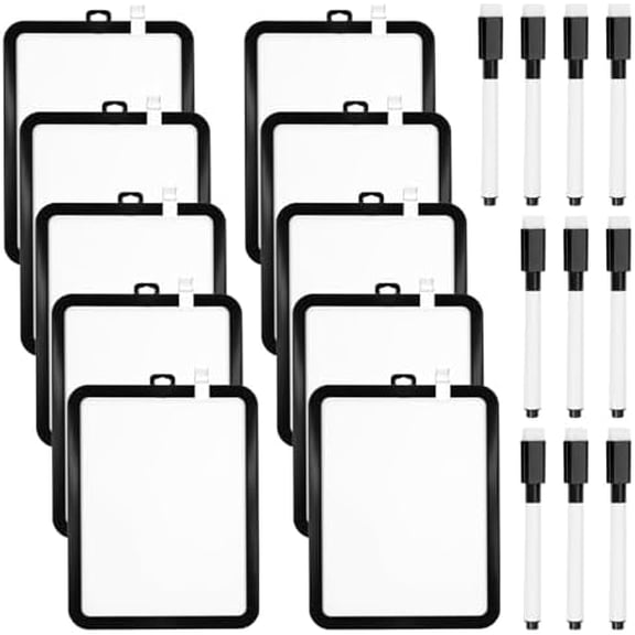 10 Pcs Dry Erase Mini White Boards Bulk 8.5 x 11'' Small Magnetic Whiteboard Double Sided Colored Writing Boards with Black Dry Erase Pen$$Office