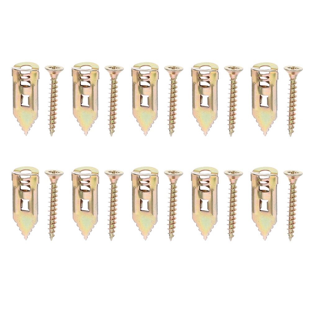 10 Pcs Drywall Anchors with Self Tapping Screws for Plasterboard Anchor Fixing
