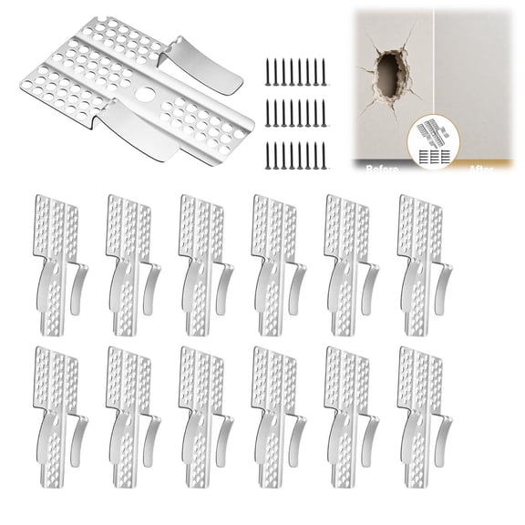 10 Pcs Drywall Repair Clips with 20 Screws, Drywall Clips, 1/2 Inch Stainless Steel Fasteners, for Drywall and Prest on Drywall Repair