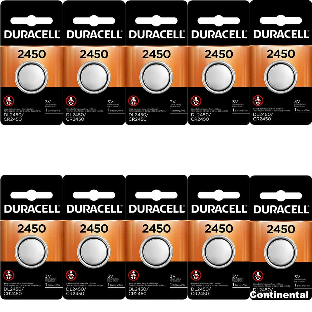 10 Pcs Duracell ECR 2450  3V Coin Cell Lithium Button Battery