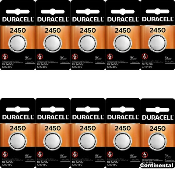 10 Pcs Duracell ECR 2450 3V Coin Cell Lithium Button Battery