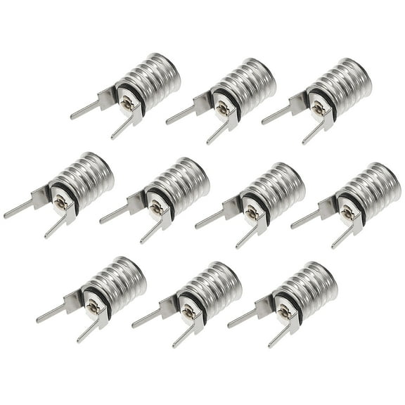 10 Pcs E10 Lamp Holder Fixture Light Socket Bulbs E14 for Indicator Lights Screw Base Small Lace Copper
