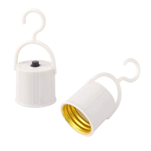 10 Pcs E27 Light Bulb Holder with Hook Portable Lamp Socket for Indoor Outdoor Use