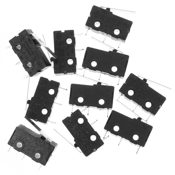 IMIKEYA 10Pcs Micro Switch Lever Switch Plastic Black for Electrical Appliances Control