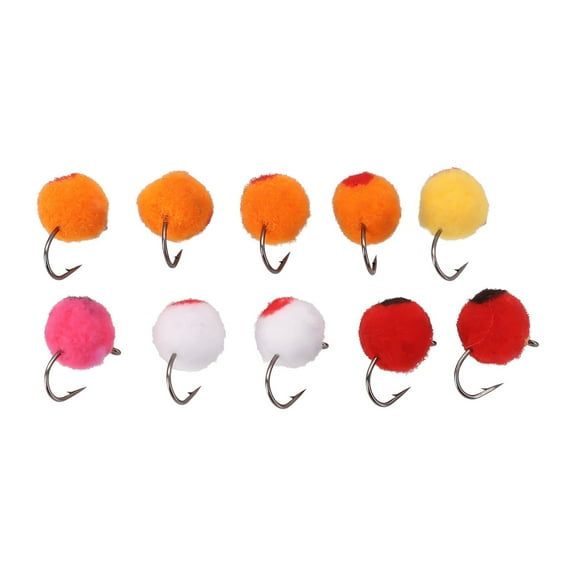 10 Pcs Egg Steelhead Fly rass Bead Head Fast Sinking Wet Flies Trout Lure